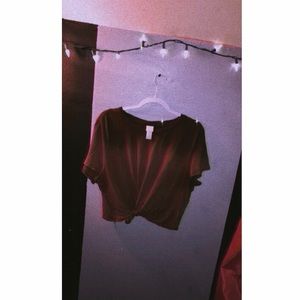 Bleached H&M brown crop top tee